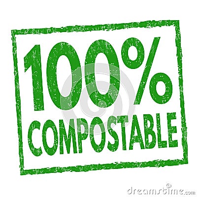 100 % compostable sign or stamp Vector Illustration