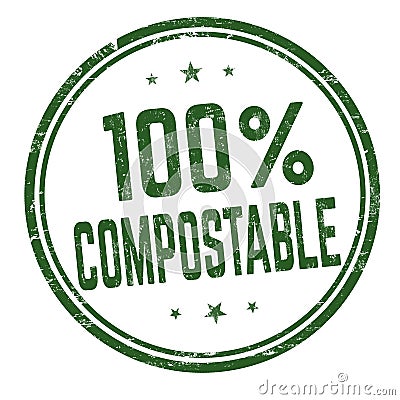 100 % compostable sign or stamp Vector Illustration