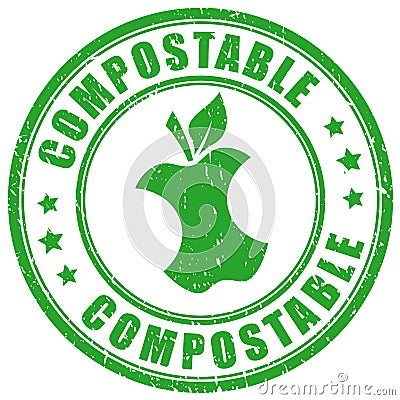 Compostable vector stamp Vector Illustration