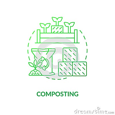 Composting green gradient concept icon Vector Illustration