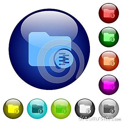 Compressed directory color glass buttons Stock Photo