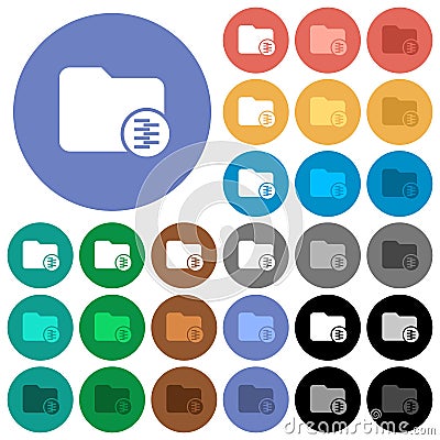 Compressed directory round flat multi colored icons Stock Photo
