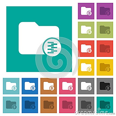Compressed directory square flat multi colored icons Stock Photo