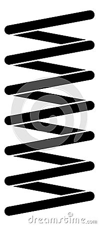 Compression metal wire. Spiral steel spring icon Vector Illustration