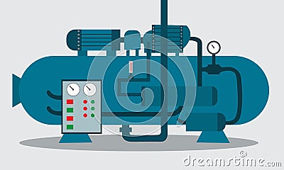 Compressor for storage of chemical. Vector illustration. Vector Illustration