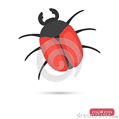 Compure virus color flat icon Vector Illustration