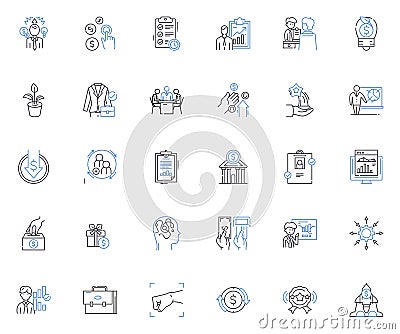 Computational science line icons collection. Algorithms, Simulations, Modeling, Data, Analysis, Optimization, Complexity Vector Illustration