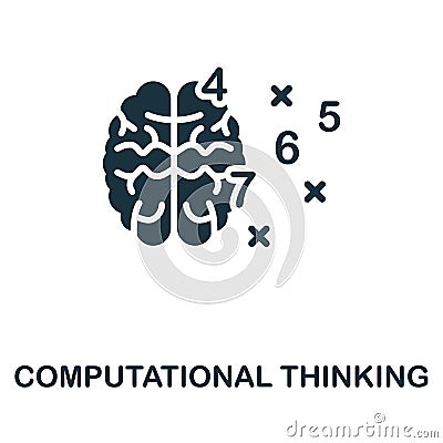 Computational Thinking icon. Monochrome sign from creative learning collection. Creative Computational Thinking icon Vector Illustration