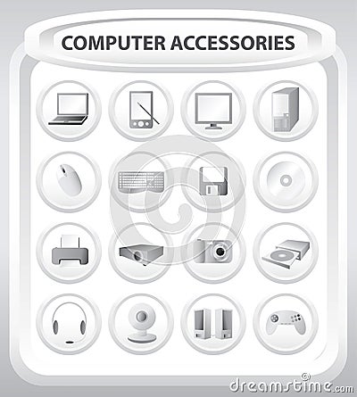 Computer accessories - vector Vector Illustration