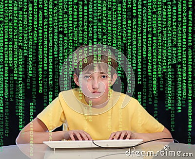 Computer addiction Stock Photo