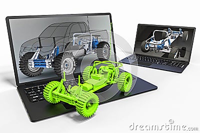 Computer aided design with 3D software. Business, development. Stock Photo