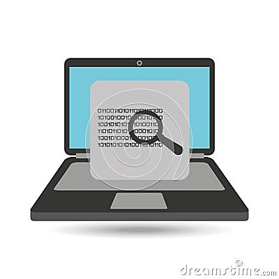 Computer analysis data binary search Vector Illustration