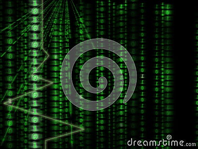 computer background, binary code, matrix style Stock Photo