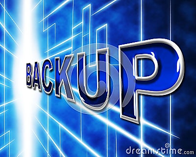 Computer Backup Shows Data Archiving And Archive Stock Photo
