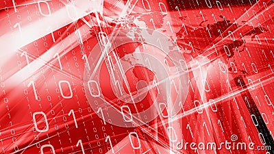 Computer binary code red tech idea Stock Photo