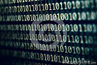 computer binary number display on monitor Stock Photo