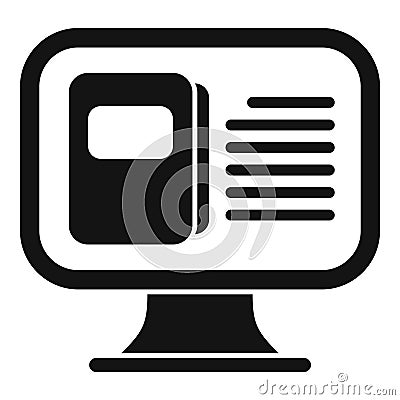 Computer book store icon simple vector. Internet based Vector Illustration