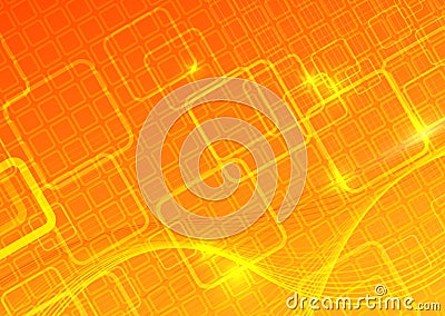 Computer bright orange background Vector Illustration