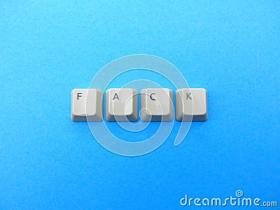 Computer buttons form a FACK Full Acknowledgment abbreviation. Computer and internet slang Stock Photo