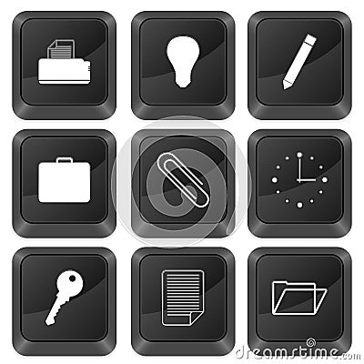 Computer buttons office Vector Illustration