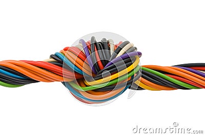 Computer cable with knot Stock Photo