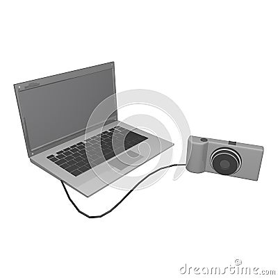 computer&camera Stock Photo