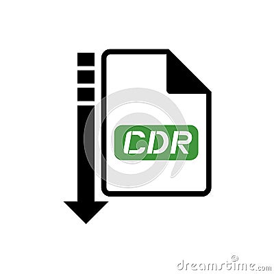 Computer cdr file icon Vector Illustration