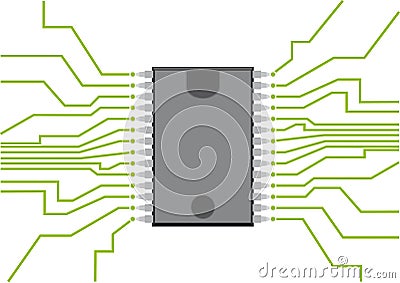 Computer Chip Vector Illustration