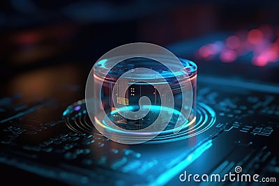 Computer Chip concept modern Biological computers. Generative AI. Stock Photo