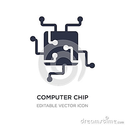 computer chip icon on white background. Simple element illustration from Computer concept Vector Illustration