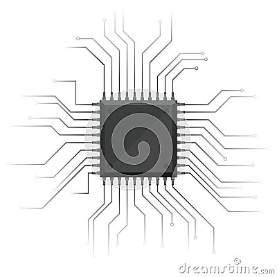 Computer chip vector design illustration Vector Illustration