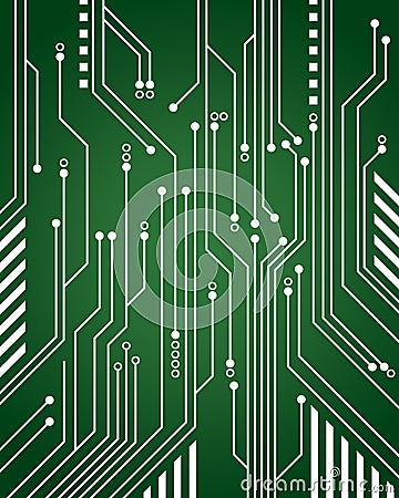 Computer Circuit Background Vector Illustration