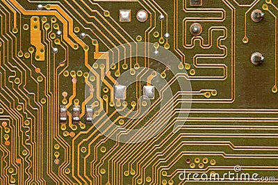 Computer circuit board close up. Background for the theme of electronics and computerization Stock Photo