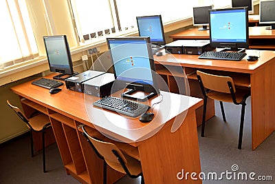 Computer classroom for study Editorial Stock Photo