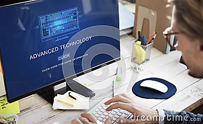 Computer Coding Code Advanced Technology Concept Stock Photo