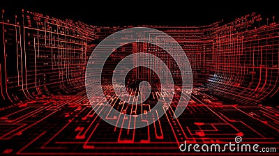 Computer coding an image capturing a computer screen. AI generated Cartoon Illustration
