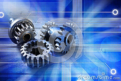 Computer Cogs Technology Internet Information Background Stock Photo