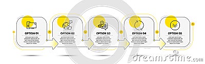 Computer, Cogwheel and Refresh icons set. Scroll down sign. Pc component, Engineering tool, Rotation. Vector Vector Illustration