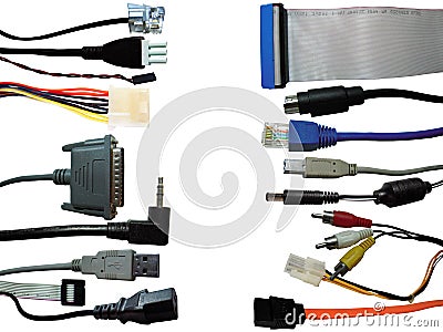 Computer Connectors Background Stock Photo