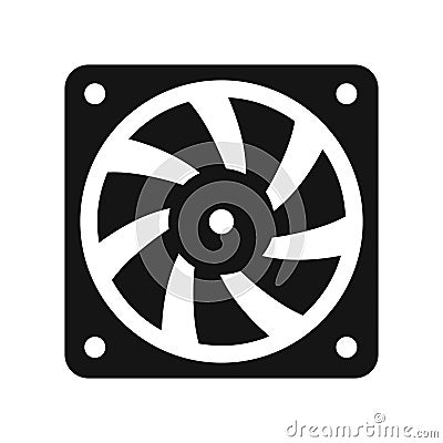 Computer cooler black icon Vector Illustration