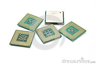 Computer CPU Processor Chip Stock Photo