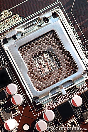 Computer CPU Socket Stock Photo