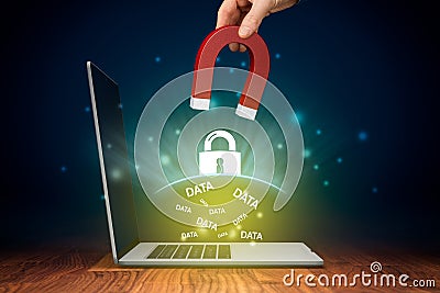 Computer data protection and cyber security concept Stock Photo