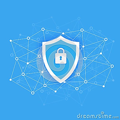 Computer data security Access concept. Protect sensitive data. Internet security. Flat design, vector illustration on Vector Illustration