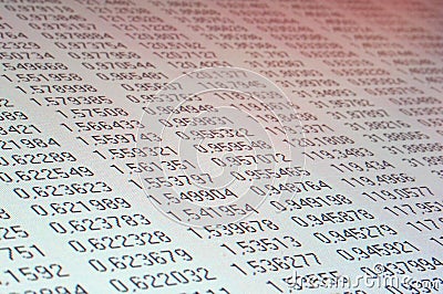 Computer Data Table Stock Photo