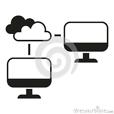 Computer data transfer icon simple vector. Station work Stock Photo