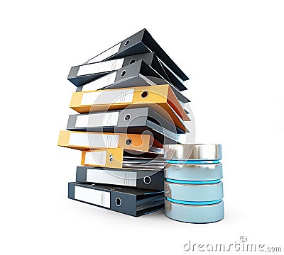 Computer database will replace the classic folders Stock Photo
