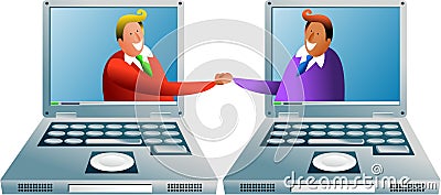 Computer deal Cartoon Illustration