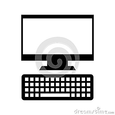 Computer desktop isolated icon Vector Illustration