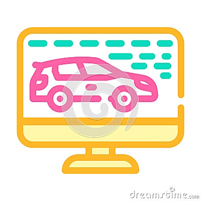 computer diagnostics of cars color icon vector illustration Vector Illustration